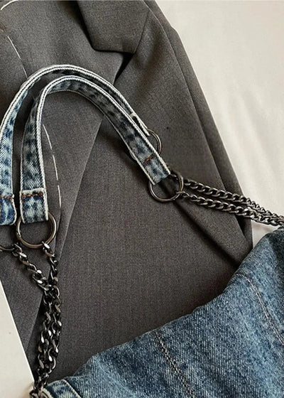 Denim women's bag urban style metallic chain - Briseida