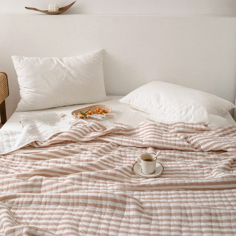Striped light summer bedspread