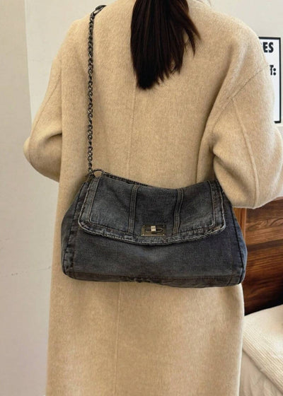 Denim women's bag urban style metallic chain - Briseida