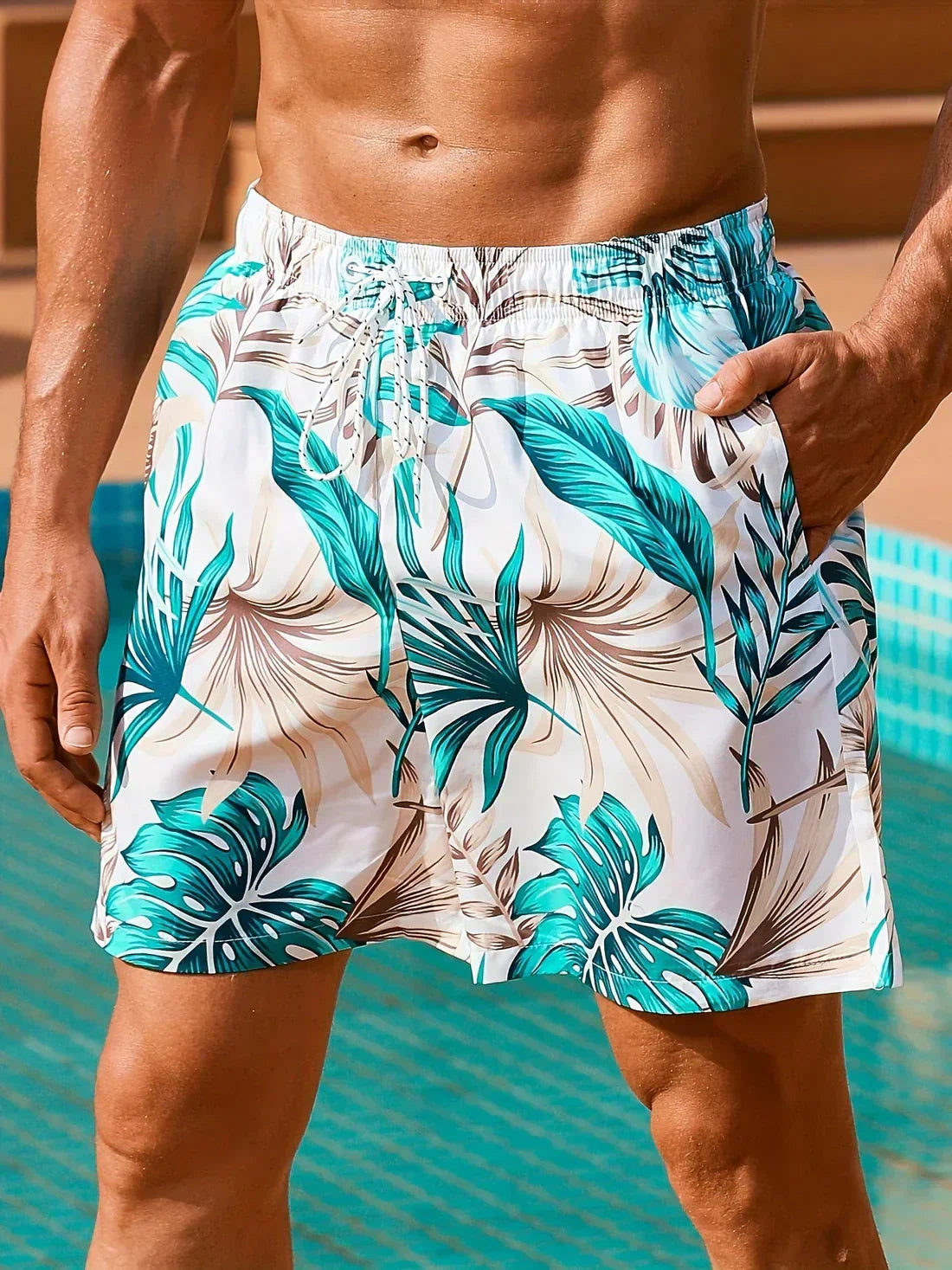 Noah - Tropical swim shorts with pockets