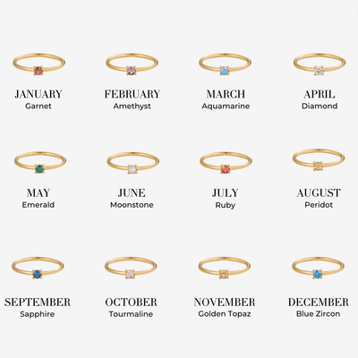 Birthstone Gold Rings
