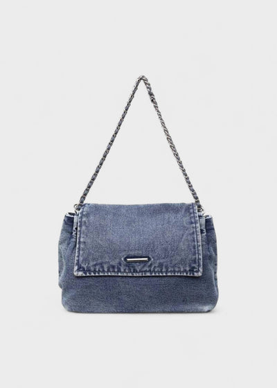 Denim women's bag urban style metallic chain - Briseida