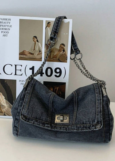 Denim women's bag urban style metallic chain - Briseida