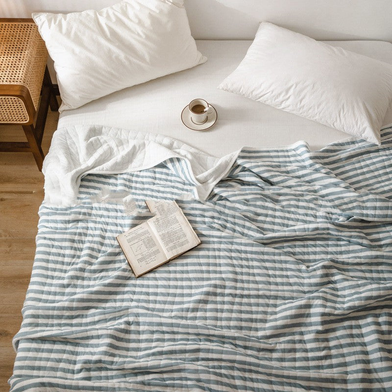 Striped light summer bedspread
