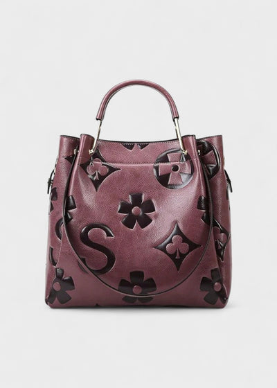 Women's floral engraved shopper bag - Samara