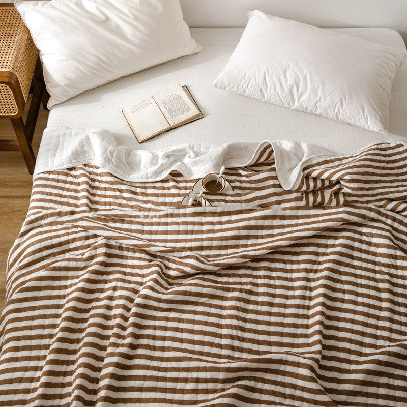 Striped light summer bedspread