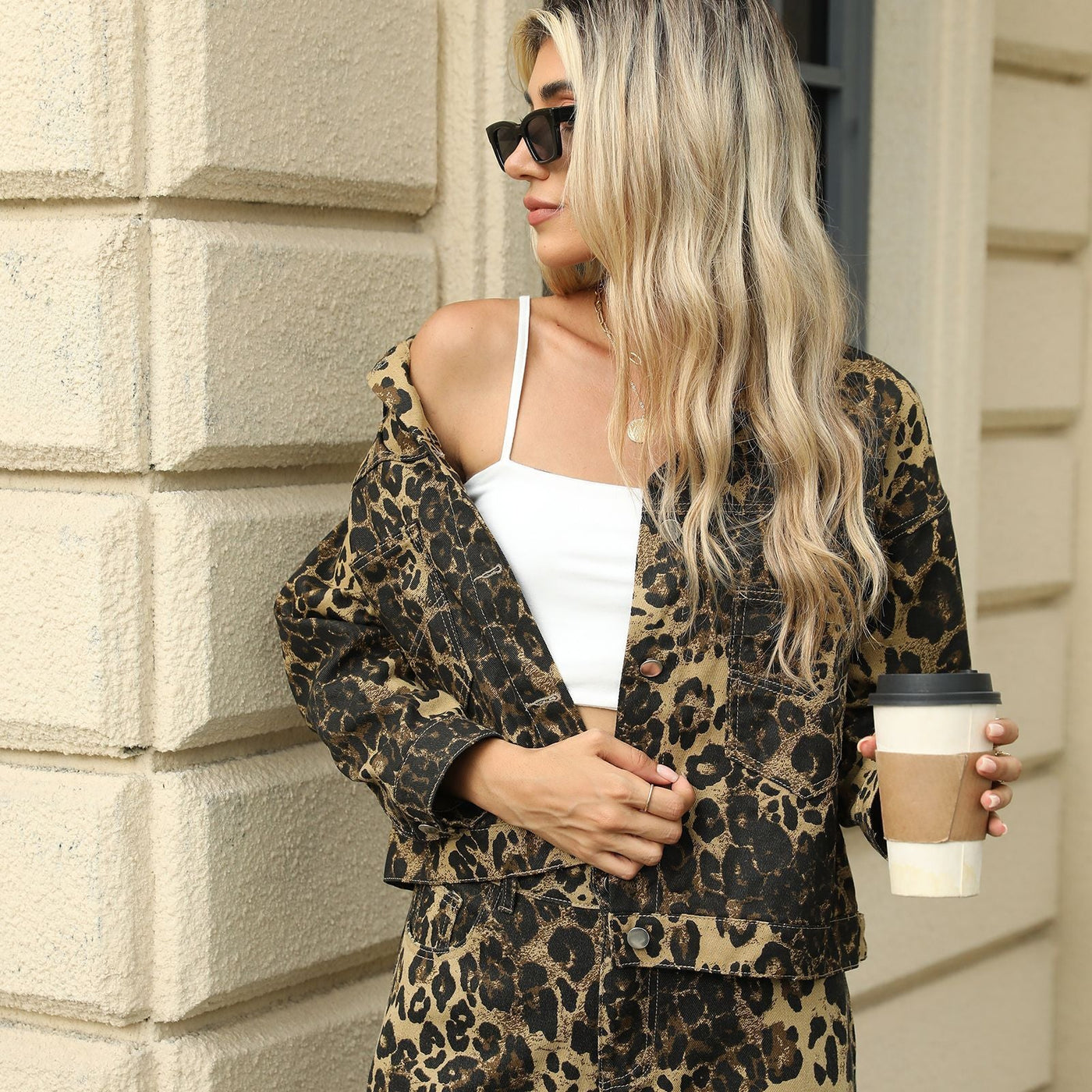 Leopard print denim set - Sylvie