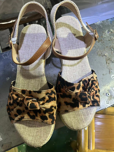 Women's wedge sandals with bow - Melania