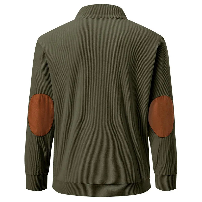 Kaym - Men's sweatshirt with stand-up collar and long sleeves with pockets