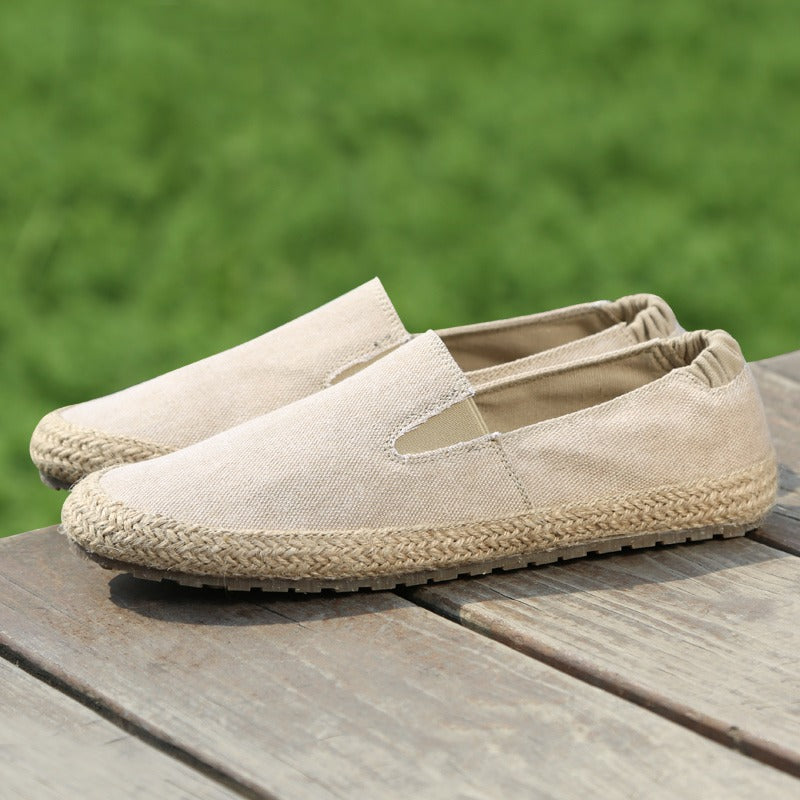Men's breathable canvas espadrilles with natural jute sole - Olver