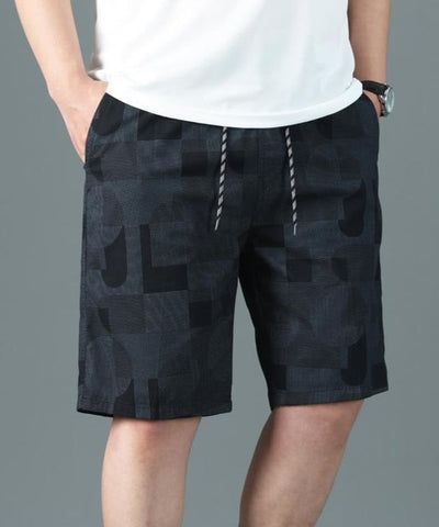 Men's geometric print cotton Bermuda shorts relaxed style - Mateo