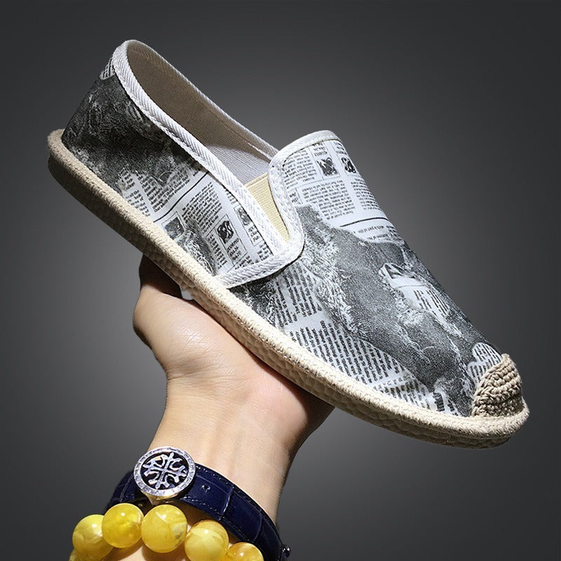 Men's flat shoes without laces periodic design - Arlen