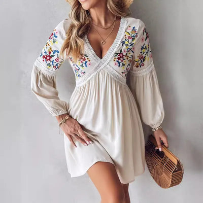 Scarlett - Bohemian short dress with flowers