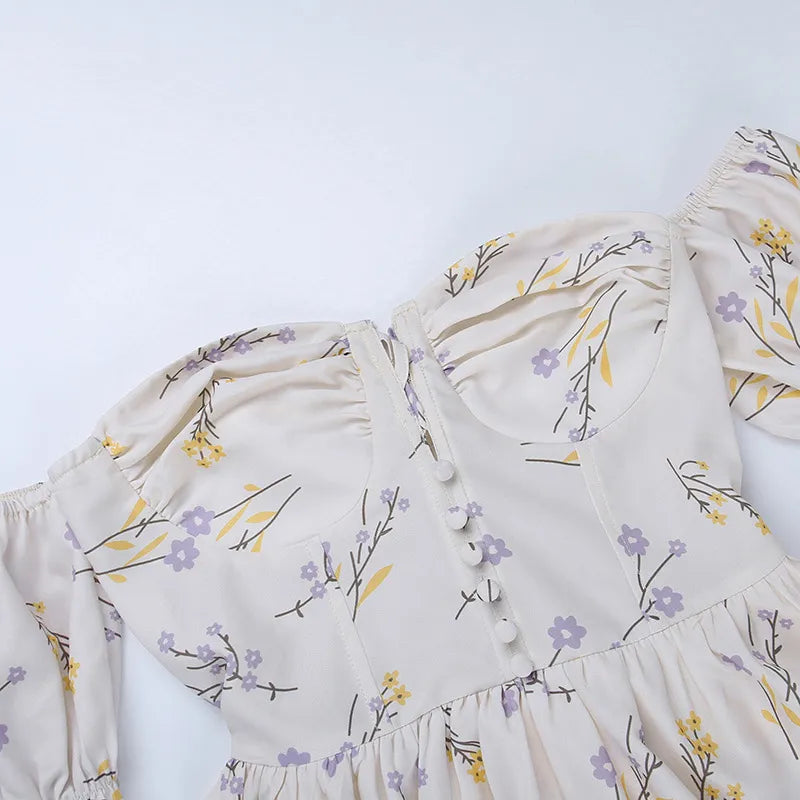 Nancy - Flower Cutout Small Wrap Dress