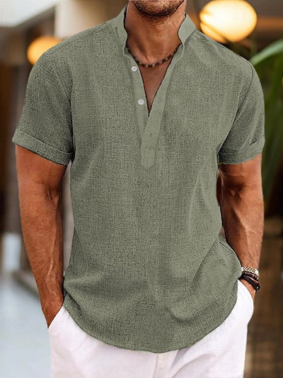 High-quality, comfortable men's polo shirt with V-neck