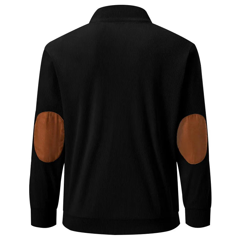Kaym - Men's sweatshirt with stand-up collar and long sleeves with pockets