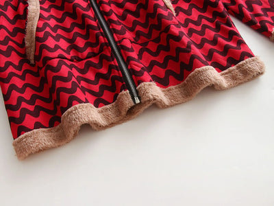 Clarisse - Wide-cut, lined fleece coat with hood