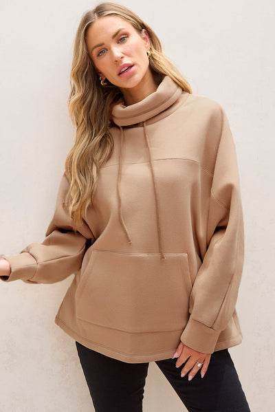 Aubrey - Turtleneck sweatshirt with drawstring and sleeves