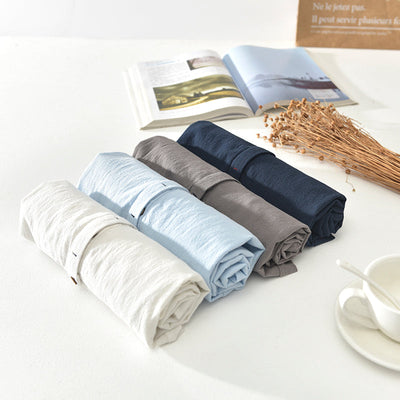 Men's casual style cotton linen linen sky blue button down shirt - Elias