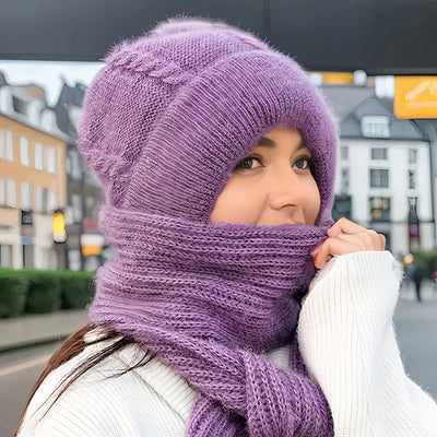 2-in-1 woollen hat + scarf