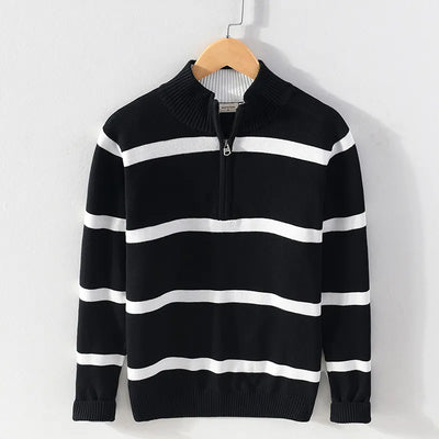 Luc - Pullover for men with turtleneck, casual with half zip