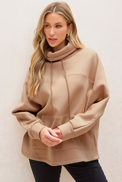 Aubrey - Turtleneck sweatshirt with drawstring and sleeves