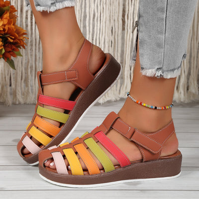 Multicoloured casual women's sandals with crossed straps and comfortable sole - Nayeli