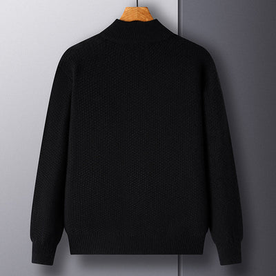 Cardigan - Men - Textured Knit with Cable Detail and Button Closure - Elias
