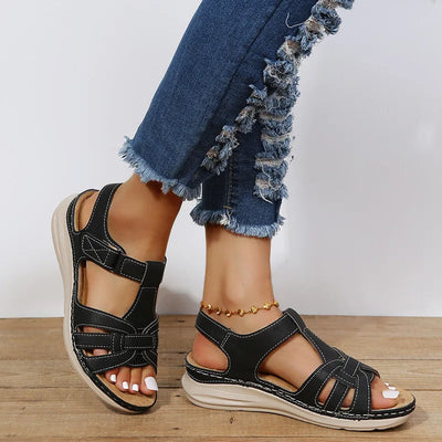 Women's wedge sandals casual crossover design - Eliane