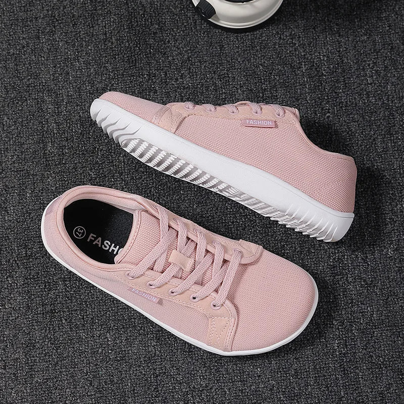 Unisex breathable sneakers with non-slip sole pastel pink - Elina