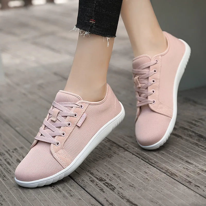 Unisex breathable sneakers with non-slip sole pastel pink - Elina