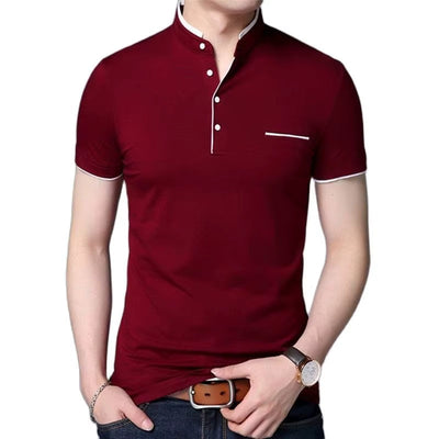 Men's polo shirt with contrasting buttons in elegant black - Dante