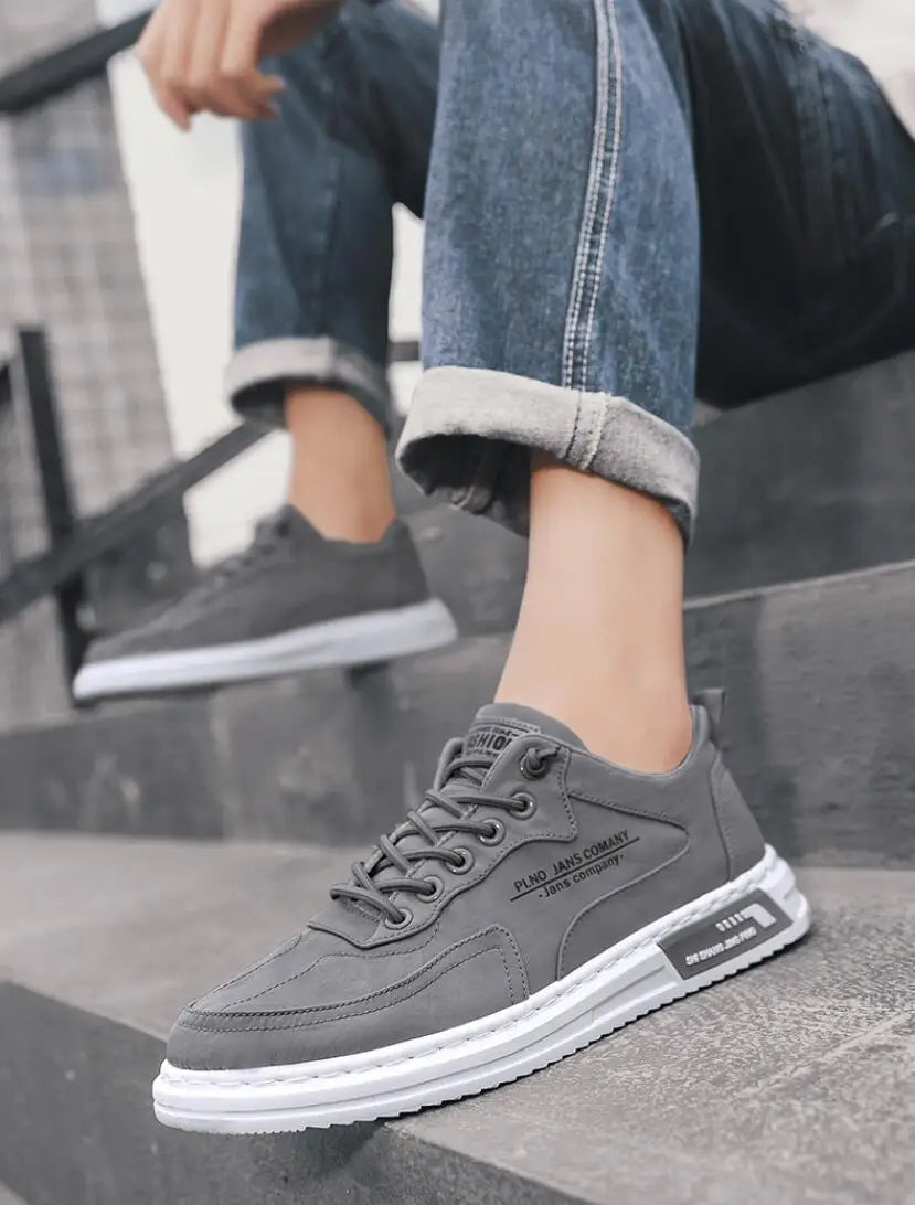 Men's breathable casual design trainers olive green - Milo