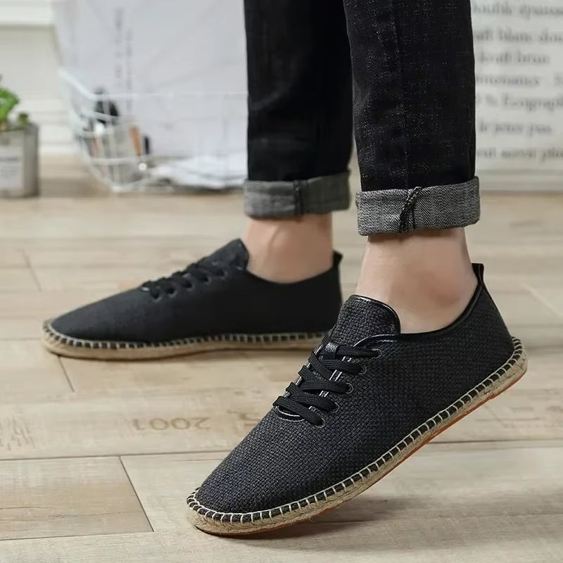 Men's casual style breathable linen espadrilles - Mauro
