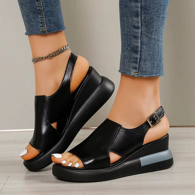 Women's synthetic platform sandals open toe design - Renata