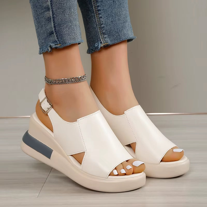 Women's synthetic platform sandals open toe design - Renata