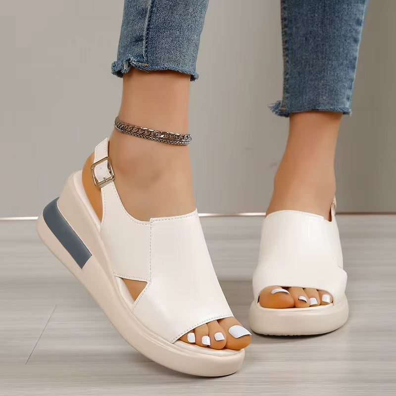 Women's synthetic platform sandals open toe design - Renata