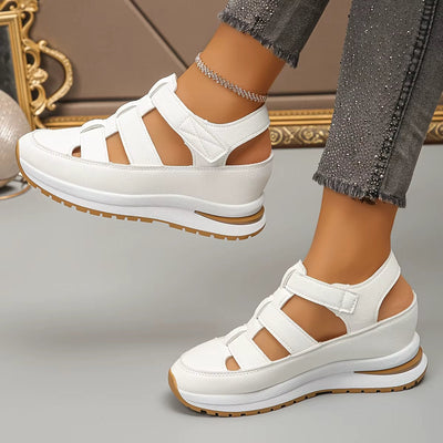 Women's padded synthetic leather platform sandals - Julieta