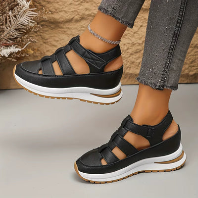 Women's padded synthetic leather platform sandals - Julieta