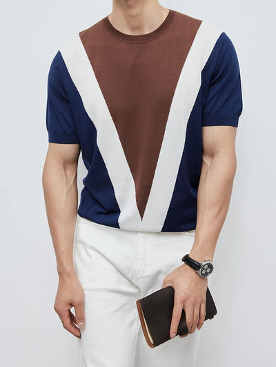 Men's T-shirt acetate blend modern geometric design - Ivan