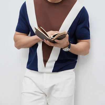 Men's T-shirt acetate blend modern geometric design - Ivan