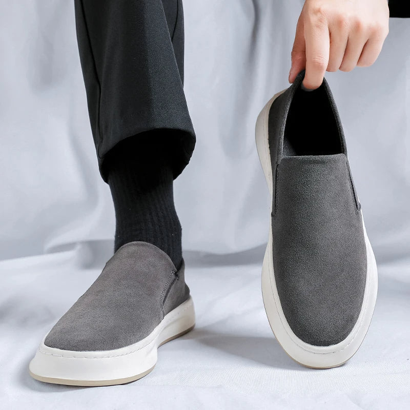 Men's premium suede loafers laceless design - Rodrigo