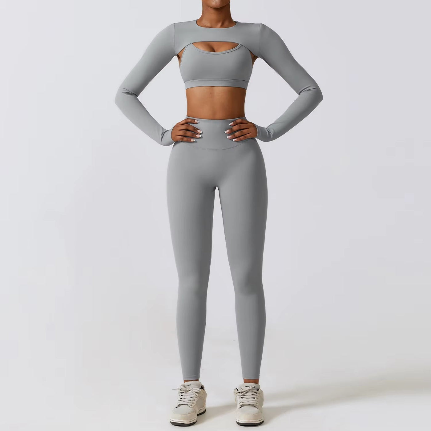 Women's cut-out design compressive lycra sports set - Amanda