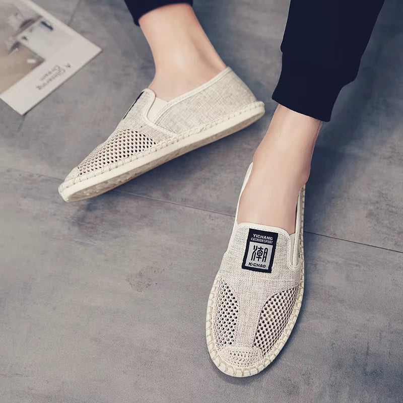 Men's espadrille style breathable canvas moccasins - Julián