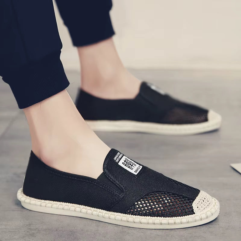 Men's espadrille style breathable canvas moccasins - Julián