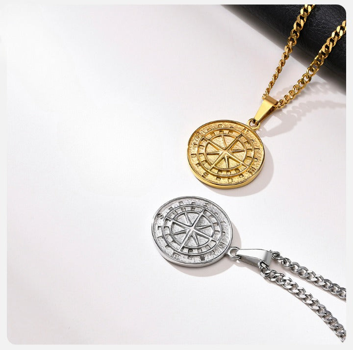 Onyx Sense of Freedom compass necklace