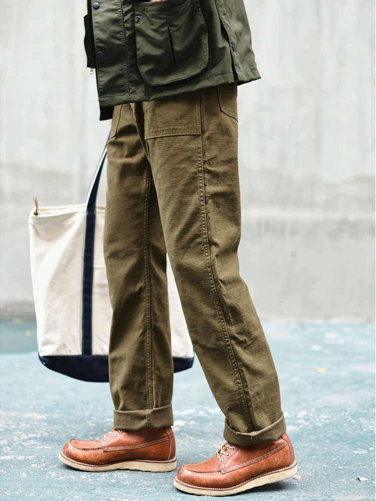 Carim military straight trousers