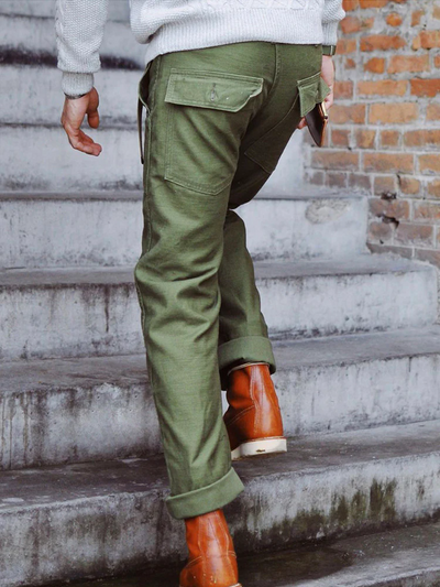 Carim military straight trousers