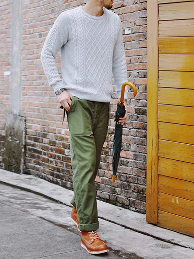 Carim military straight trousers