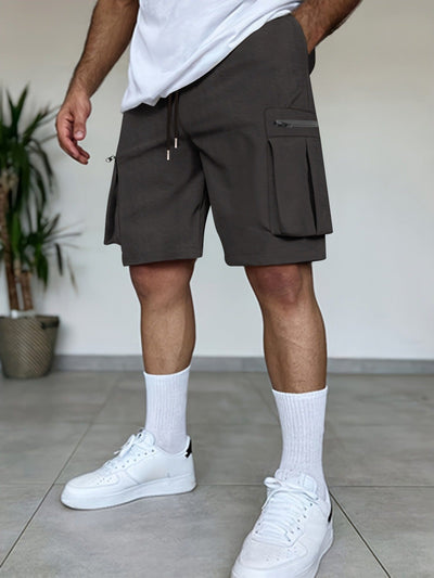 Men's cargo shorts utility pockets terracotta colour - Dakar